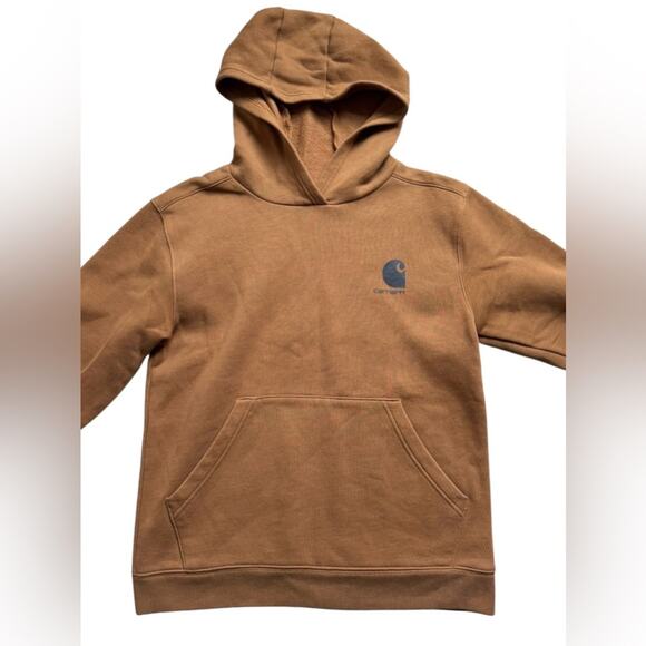 Carhartt Boys Long Sleeve graphic hooded sweatshirt brown size large 14/16 NWOT - Picture 3 of 8